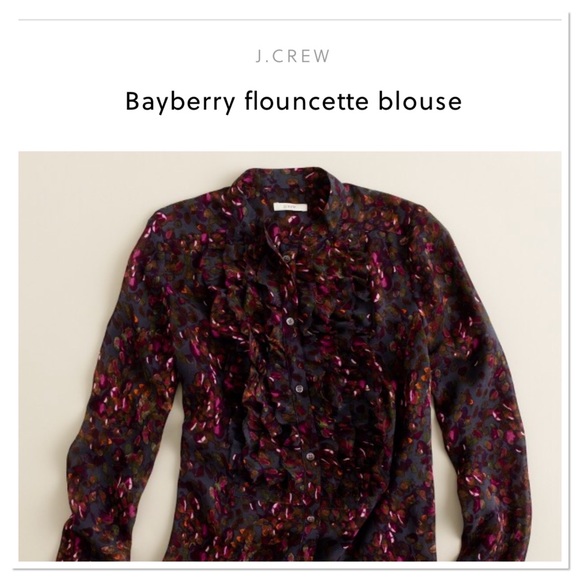 J. Crew Bayberry Flouncette floral Blouse ruffle - Picture 7 of 7